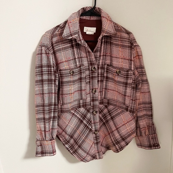 ANTHROPOLOGIE Hudson Plaid Shirt Jacket Shacket Spring - Picture 4 of 13
